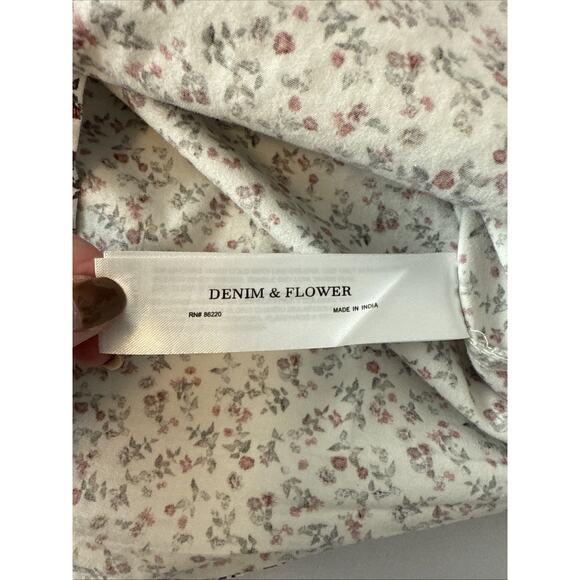 Denim Flower Ricky Singh Men’s Fitted M Preppy Floral Short Sleeve Shirt Resort - Picture 6 of 11